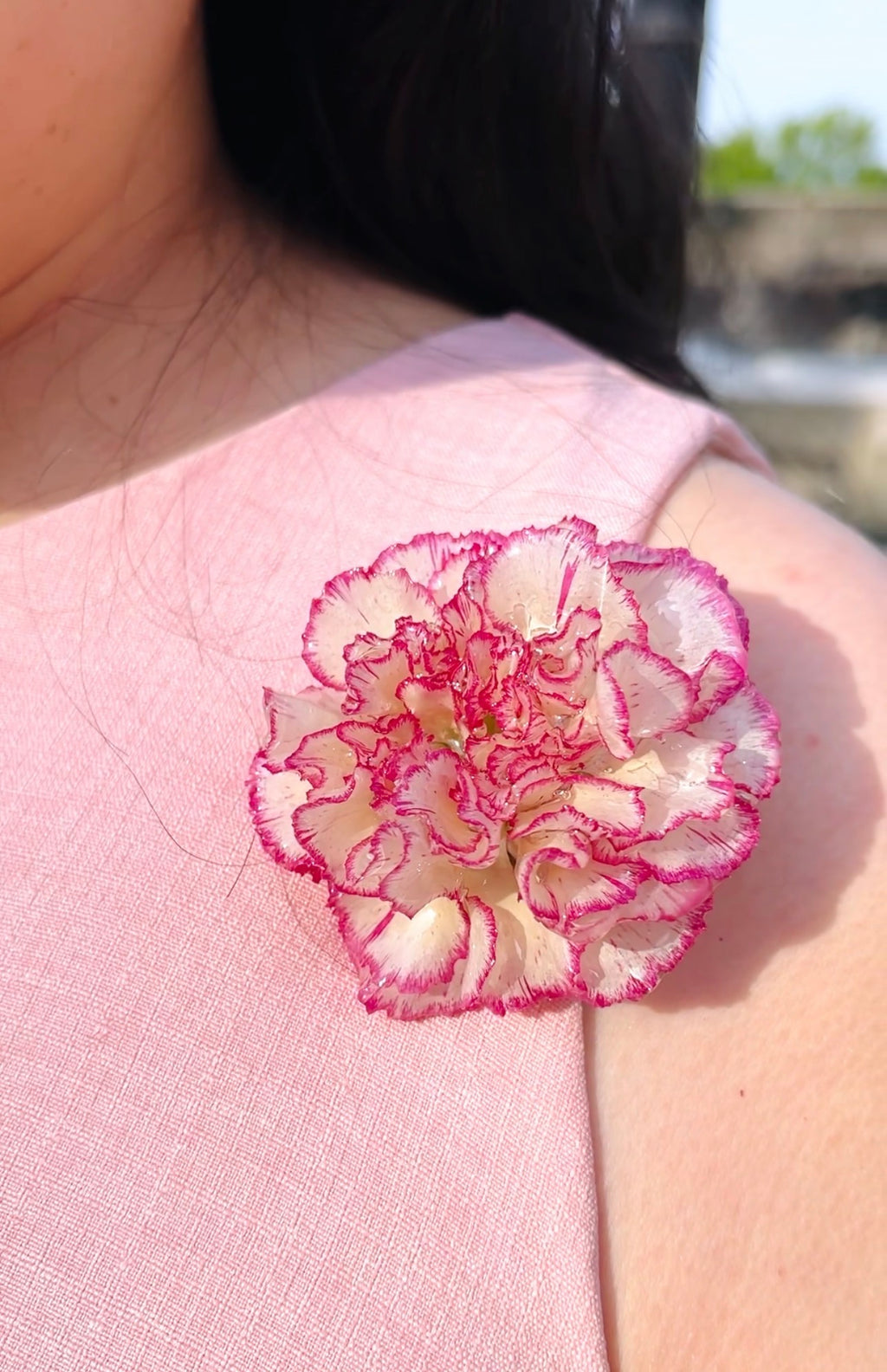Real Carnation Hair Clip / Brooch