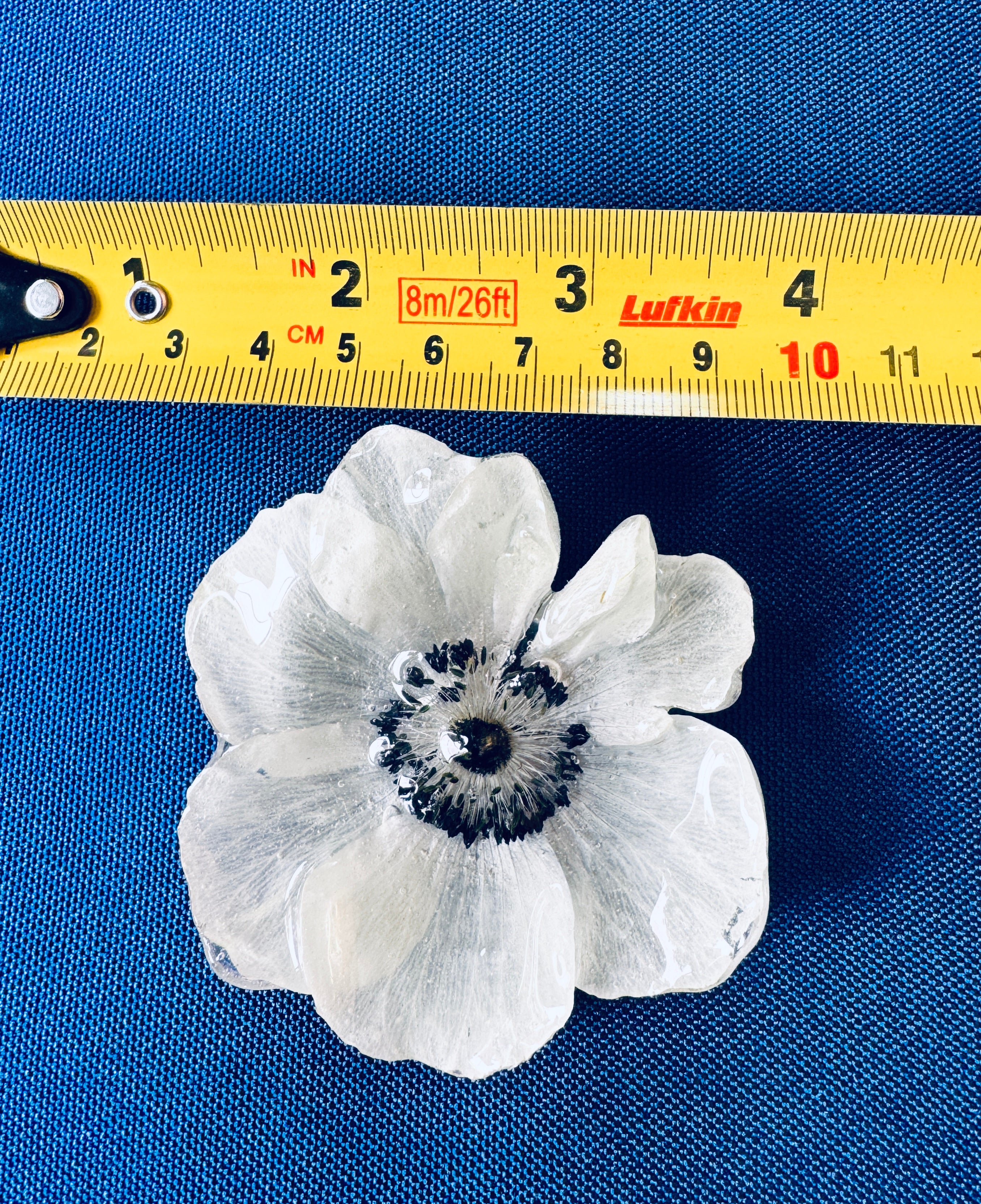 Real White Anemone Hair Clip / Brooch