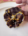 Dark Pansy Sparkle Hair Clip / Brooch