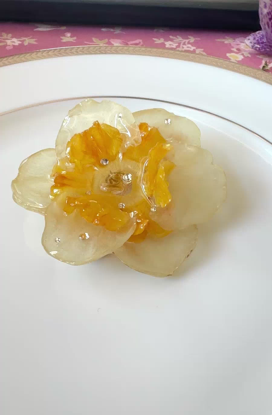 Yellow Daffodil Hair Clip / Brooch