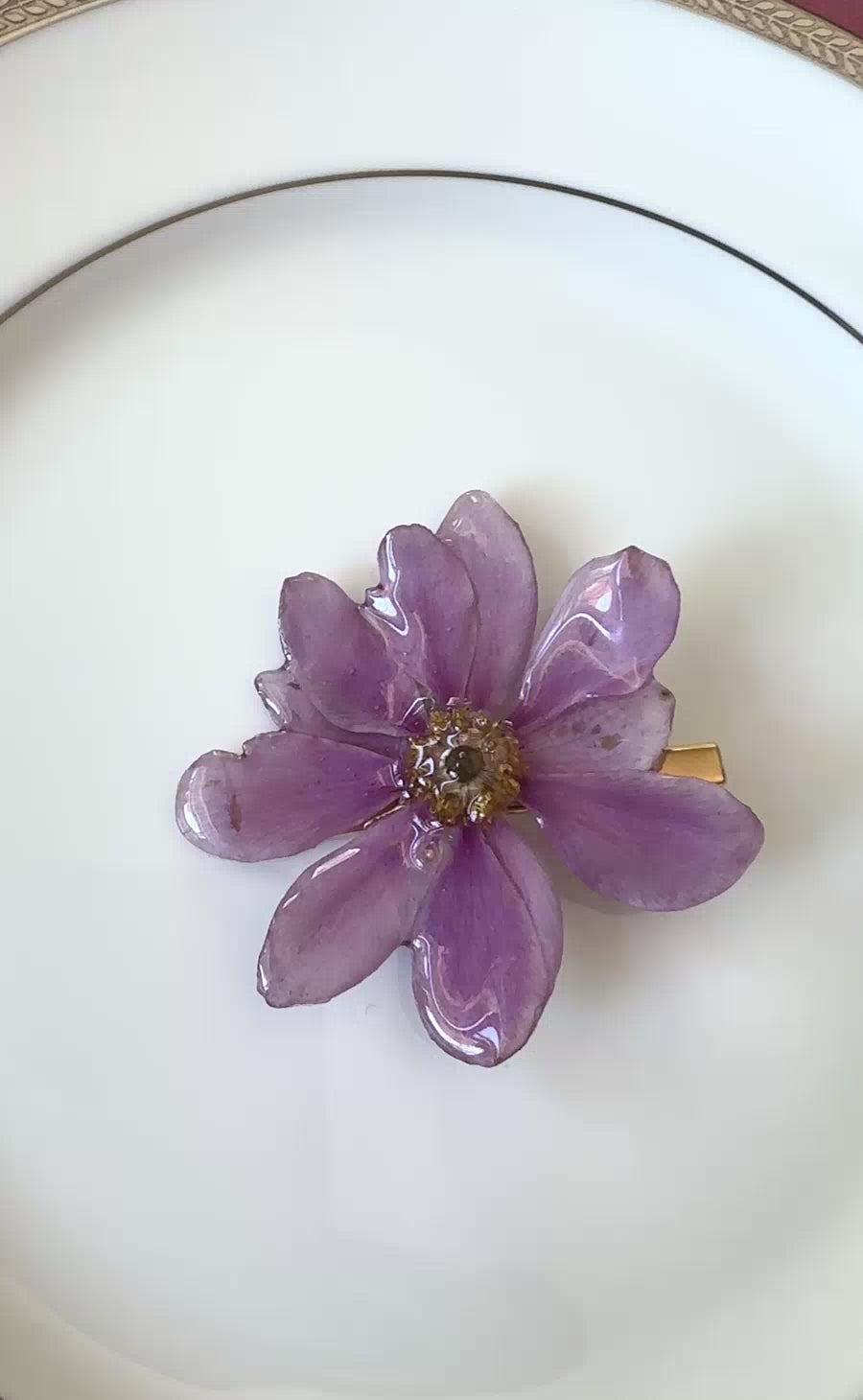Wild Cotton Flower Hair Clip / Brooch
