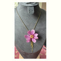 Real Wild Cotton Flower Stainless Steel Necklace handmade real flower jewelry