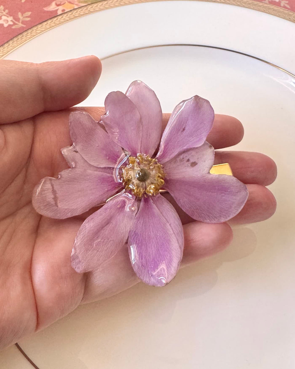 Wild Cotton Flower Hair Clip / Brooch