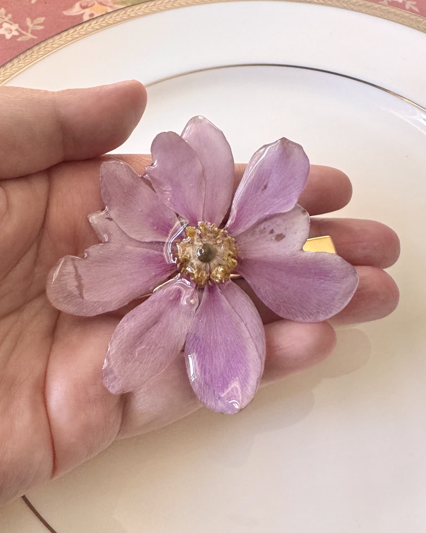 Wild Cotton Flower Hair Clip / Brooch