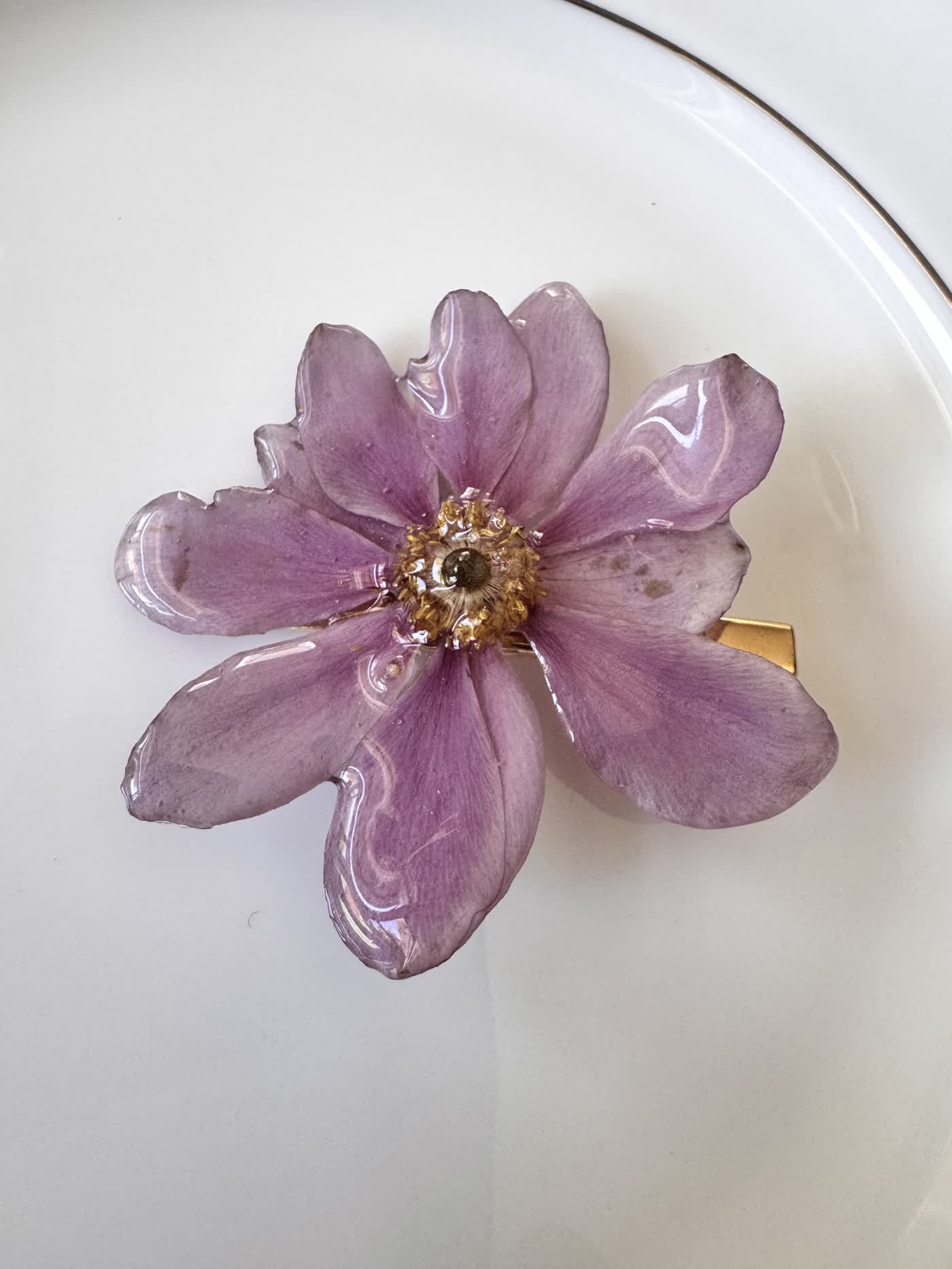 Wild Cotton Flower Hair Clip / Brooch