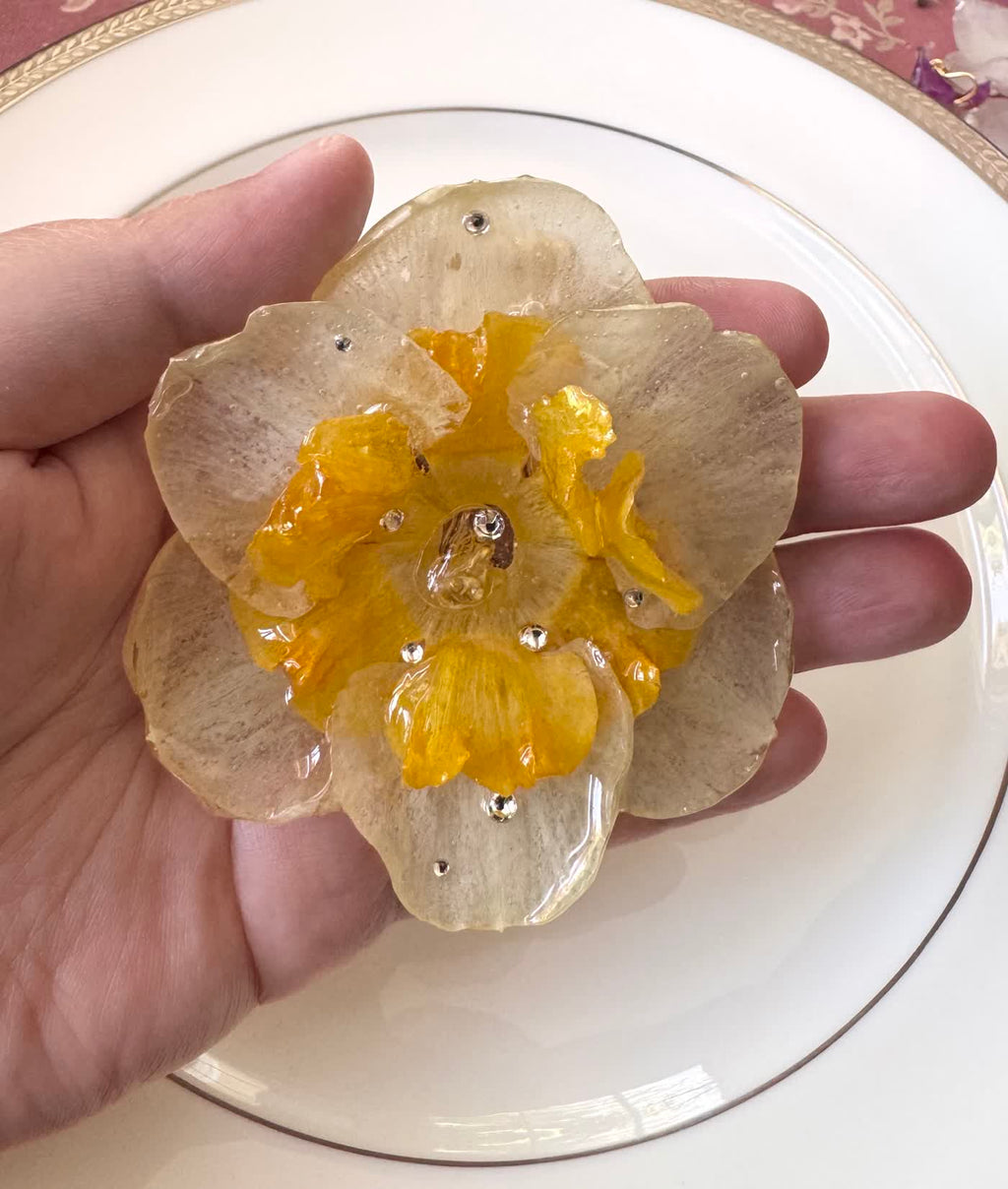 Yellow Daffodil Hair Clip / Brooch
