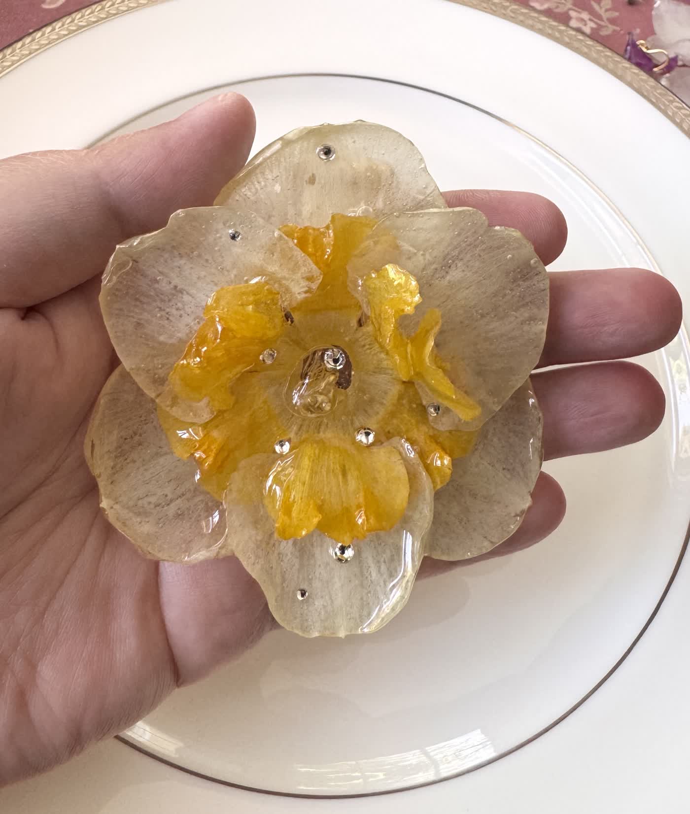 Yellow Daffodil Hair Clip / Brooch